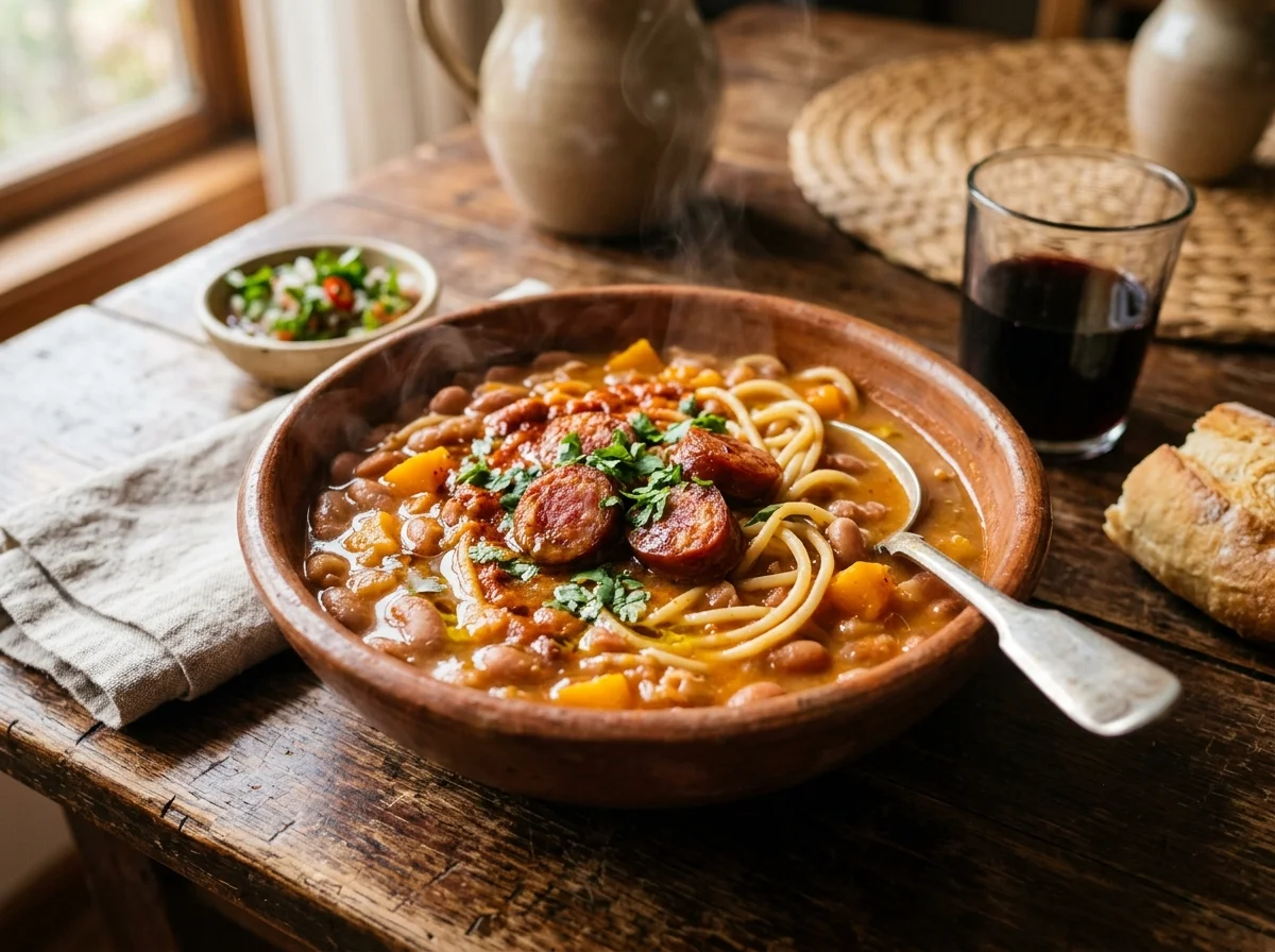 Porotos Tórtola con Riendas y Longaniza